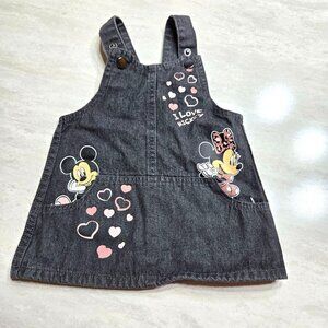 Disney Junior Minnie Mouse Overall‎ Dress Baby Girls 12M Valentine´s Day Hearts